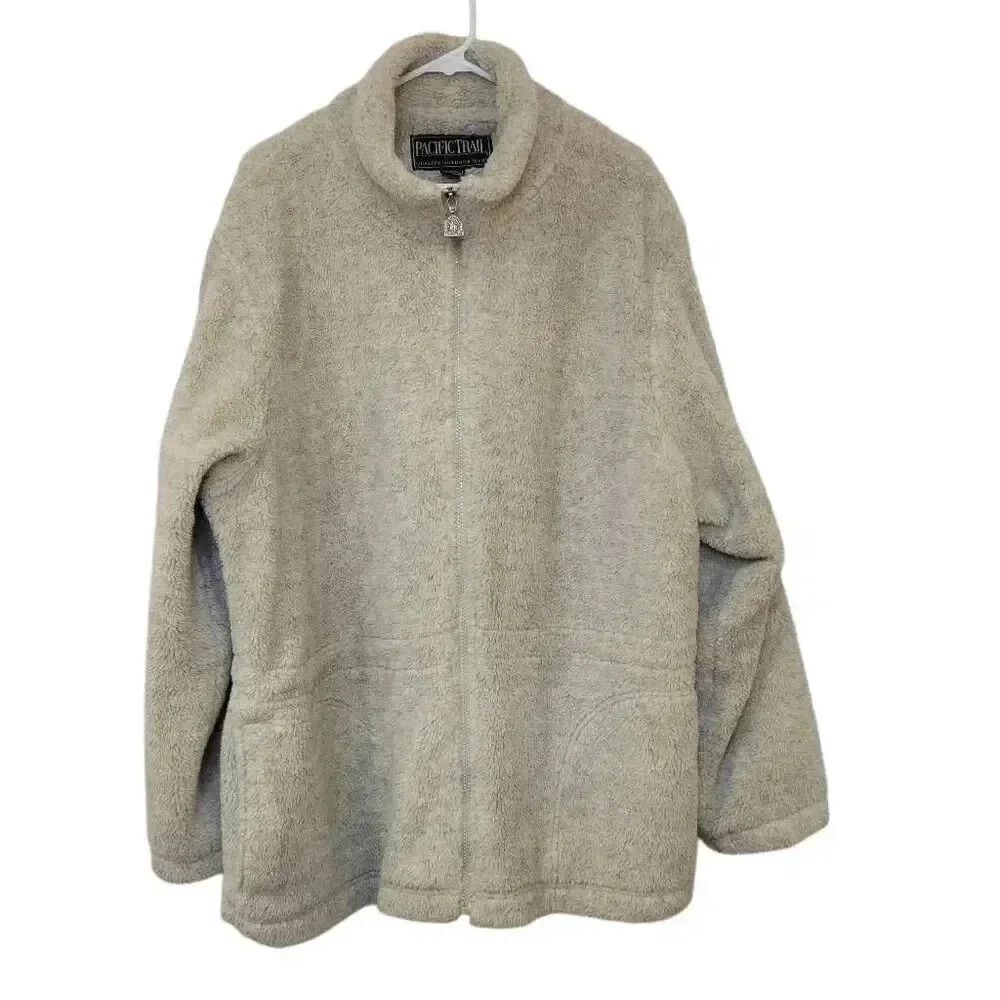 Pacific Trail Women's Oatmeal Poly Fleece Lined Zip Front Jacket